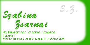 szabina zsarnai business card